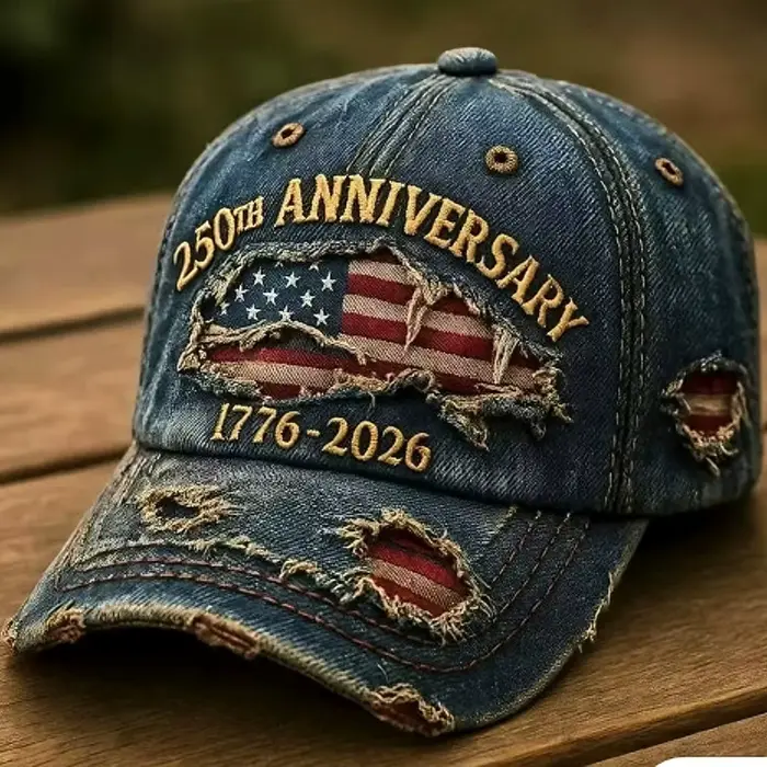 Casquette de baseball déchirée de style cowboy, commémorative du 250e anniversaire de l'indépendance
