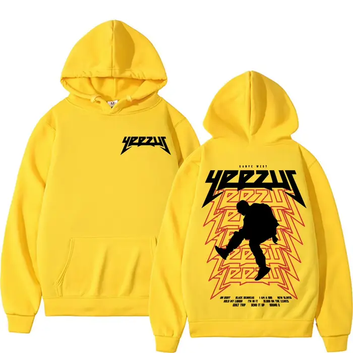 Sweat à capuche unisexe Raned Kanye West Yeezus Tour Album Merch, sweat à capuche Hip Hop Harajuku, 
