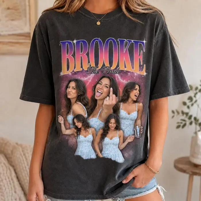 T-shirt personnalisé avec collage photo, T-shirt vintage style bootleg rap, T-shirt rétro avec collage photo, T-shirt boyfriend avec visage de petite amie