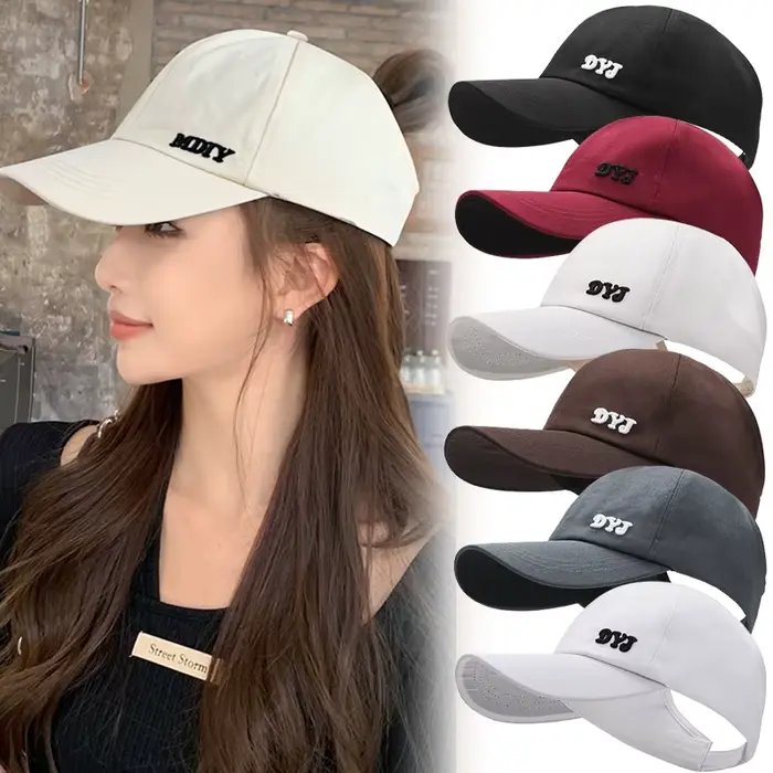 Casquette de baseball à queue de cheval haute pour femmes et filles