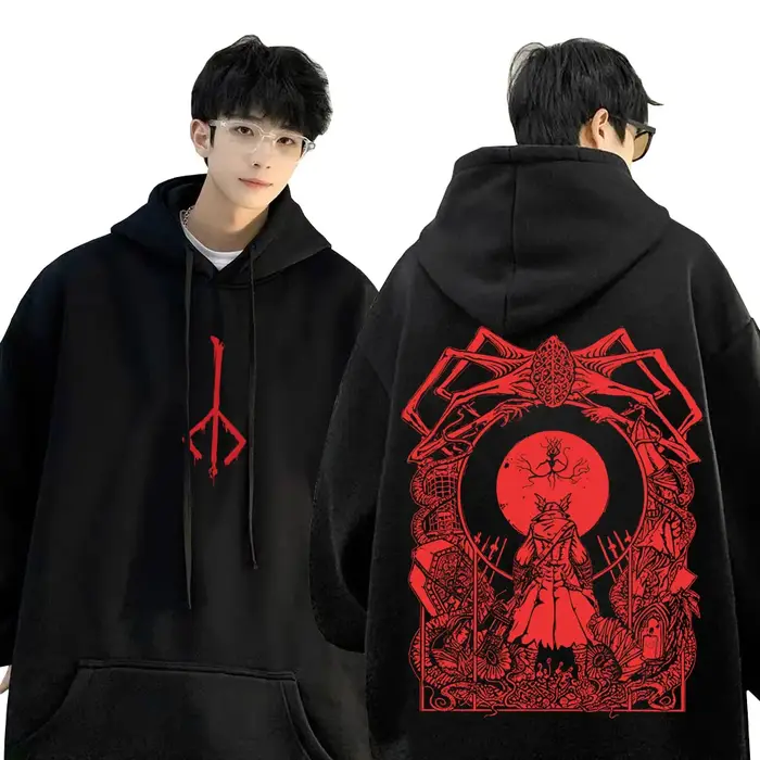 Sweat-shirt à capuche graphique Bloodborne
