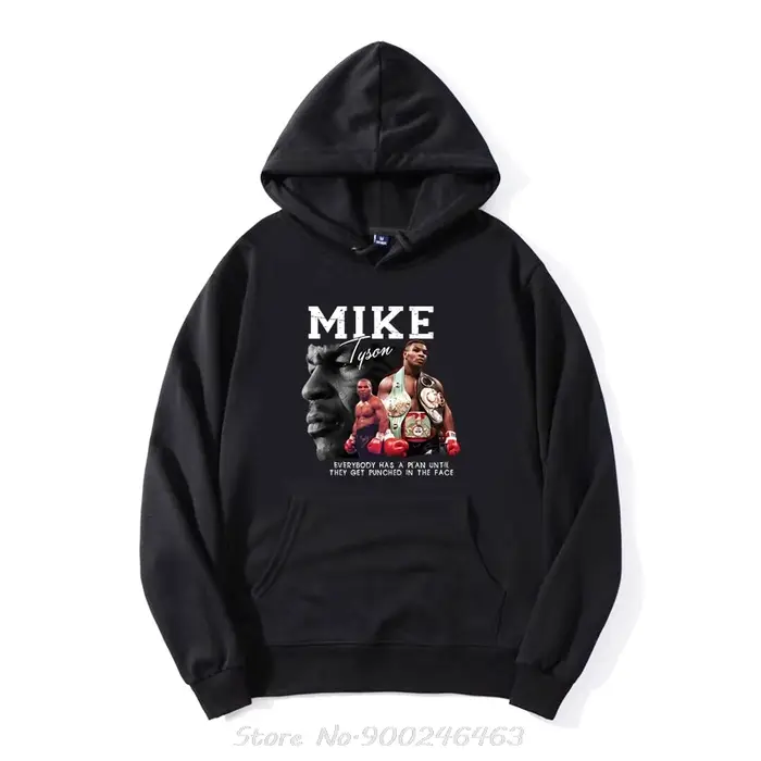 Sweat à capuche zippé pour homme, veste en coton, pull noir, sweat à capuche de boxe, MMA Mike Tyson