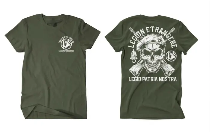 Legio Patria Nostra légion Etrangere crâne hommes T-Shirt légion étrangère française chemise à manch