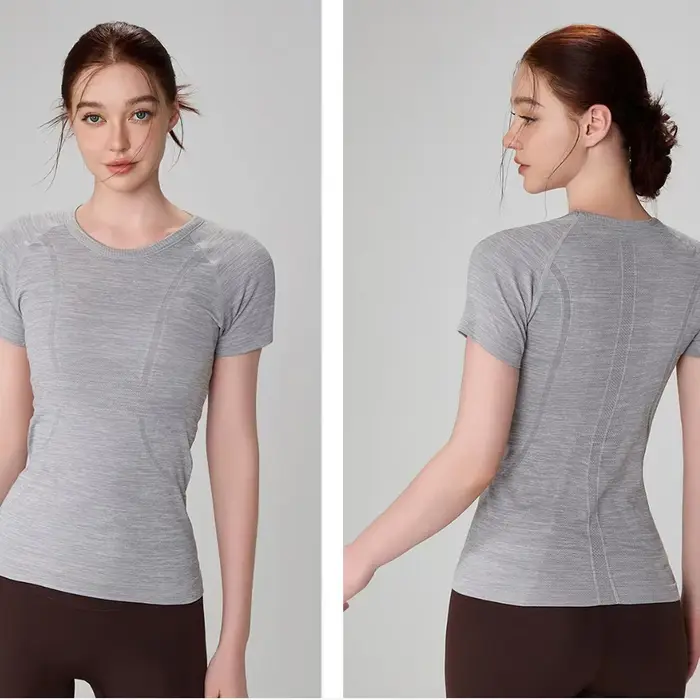 Femmes Yoga haut sans couture Sport t-shirts chemise de Fitness vêtements