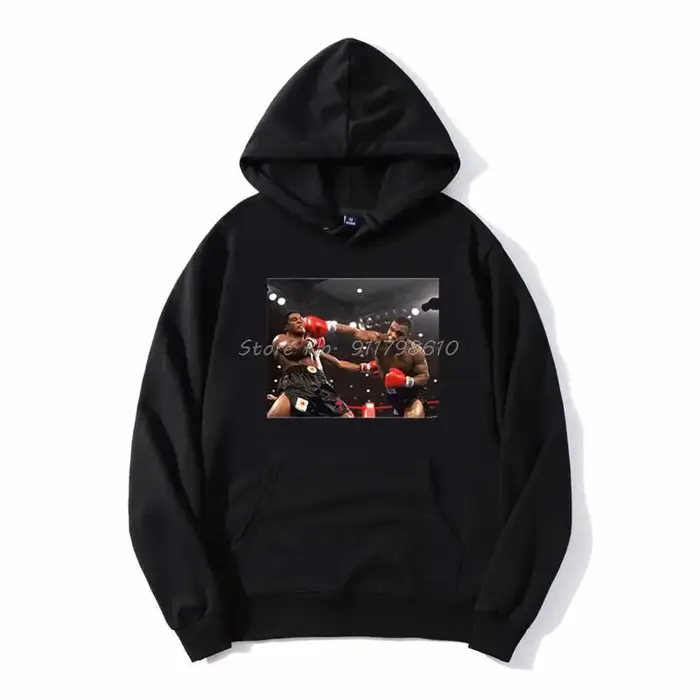 Sweat à Capuche avec Affiche Photo de Boxe pour Homme, Streetwear Surdimensionné, Harajuku