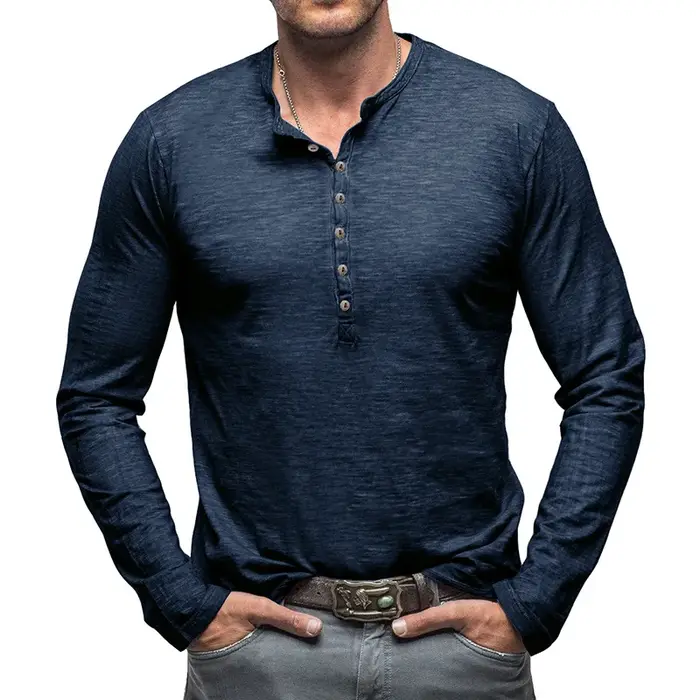 Henley – chemise à manches longues pour hommes