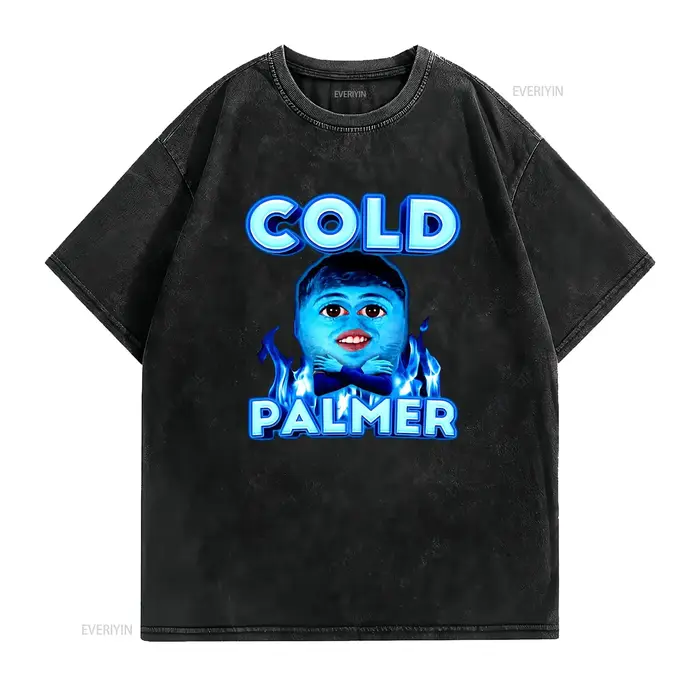 Cold Palmer Cole M T-shirt en coton Fun Meme vintage Graphique délavé Polyvalent Casual Confortable Doux Vêtements de créateurs unisexes