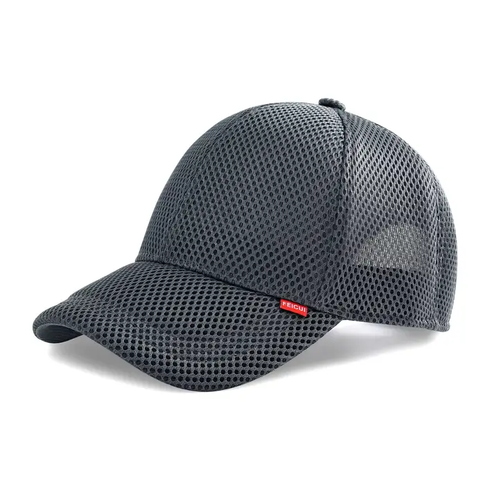 Casquette de baseball unisexe FEICUI 6 panneaux en maille pour l'été, casquette de course couleur un