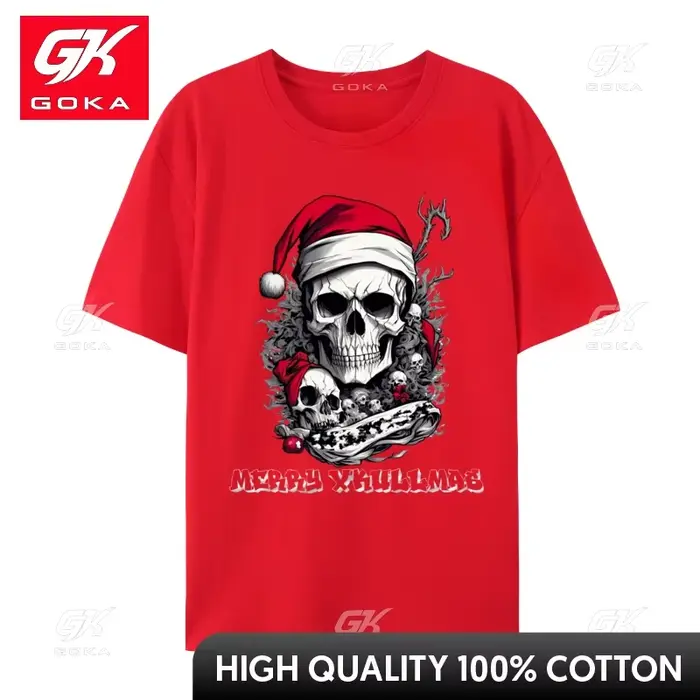 T-shirts graphiques Crâne de Noël pour hommes