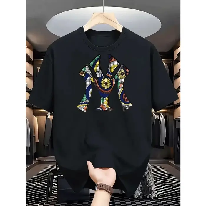 T-shirts graphiques pour hommes - Col rond décontracté, manches courtes, essentiels d'été, imprimés 