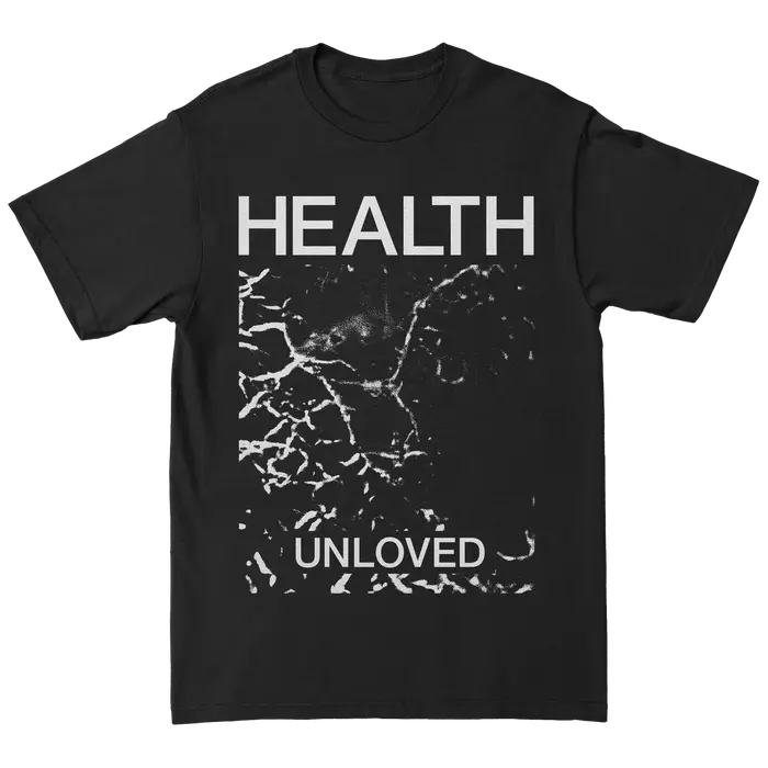 HEALTH "UNLOVED" T-shirt noir en coton pour homme, esthétique
