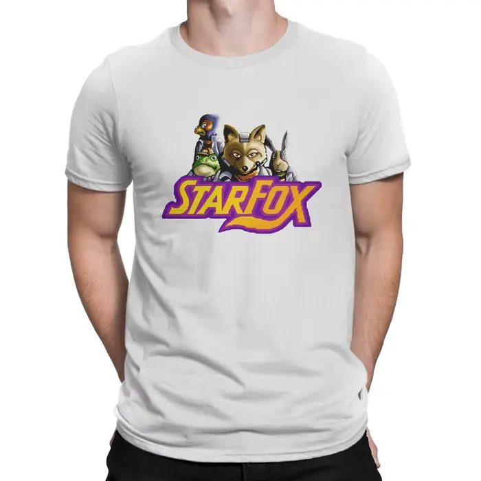 T-Shirt à Manches Courtes et Col Rond en Pur Coton pour Homme, Vintage, Star Fox Game, Estival