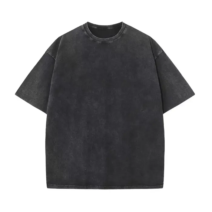 T-shirt rétro en coton 230G, manches tombantes, homme femme, vintage, manches courtes, couleur unie,