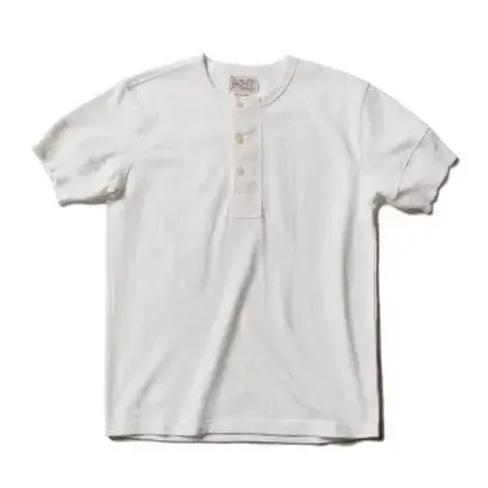 Bronson-T-Shirt Henley Vintage à Manches Courtes pour Homme, en Coton, Style Rétro