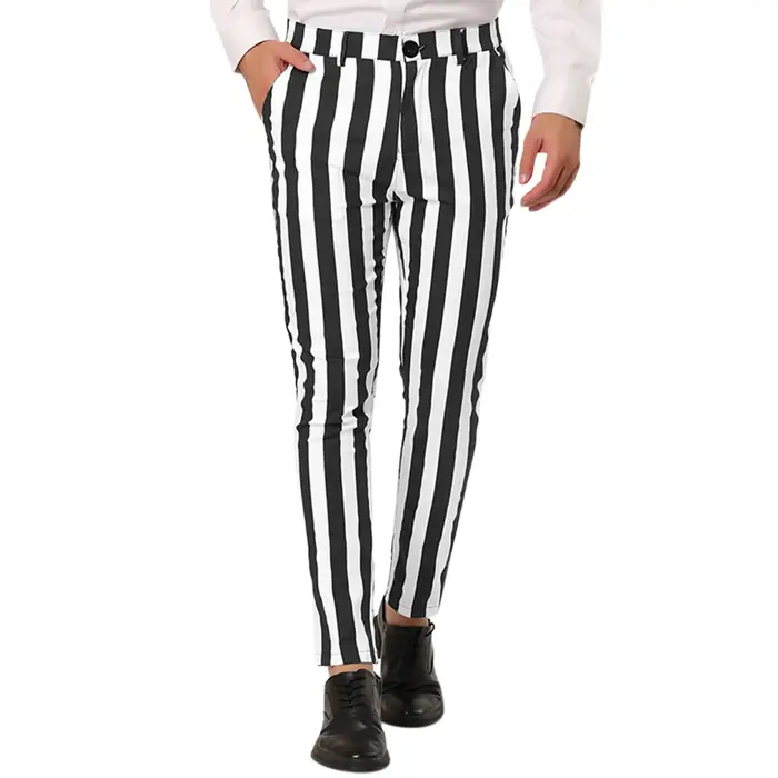 Pantalons pour hommes mode été automne rayé grande taille rafraîchissant pantalon décontracté haute rue Harajuku