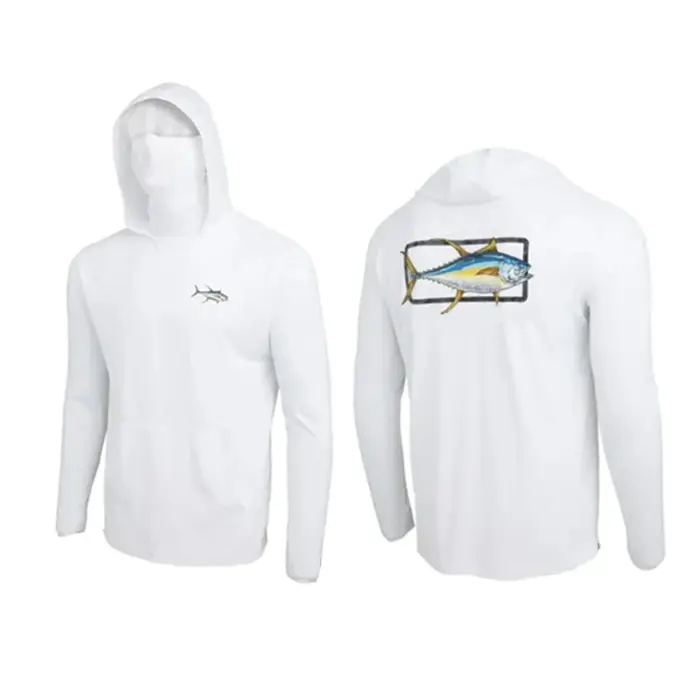 T-shirt de pêche 2026 avec capuche UPF 50+, équipement de plage, sweats à capuche, cache-visage, spo