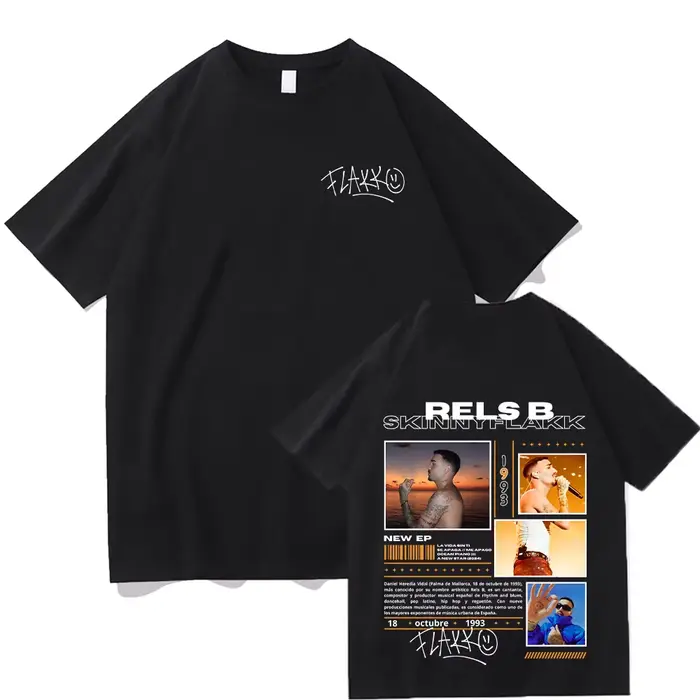 Rels B T-shirt Skiny Flakk sourire lettre graphique T-shirt été hommes dames mode à manches courtes 