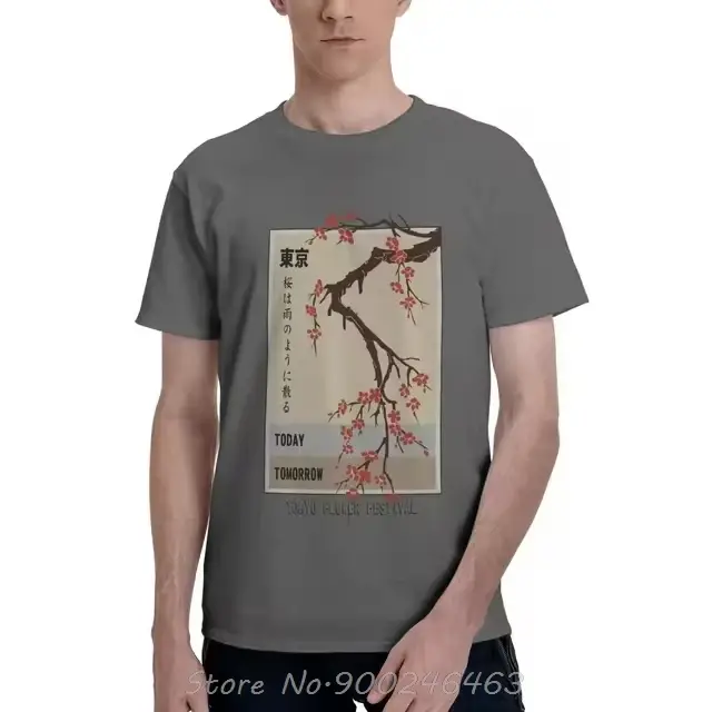 T-shirt col rond homme, estival et à la mode, en coton, avec motif du festival TakFlower Today Tomor