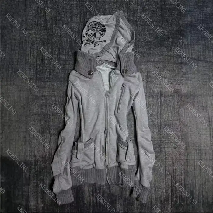Femmes Cardigan Sweat À Capuche Veste Des Années 2000 Esthétique Harajuku Chaude Fille Mode Américai