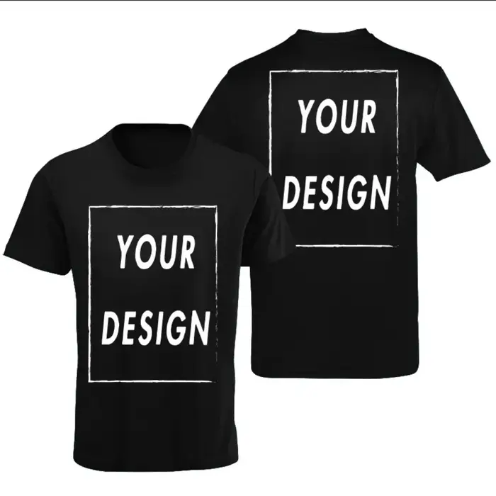 Taille européenne 100% coton T-shirt personnalisé avant et arrière Logo texte Photos hommes