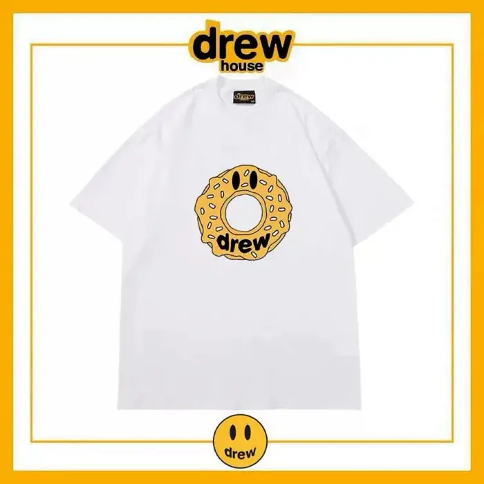 Drew House nouveaux vêtements pour hommes imprimé logo T-shirt hommes et femmes imprimé ample à manches courtes T-shirt Ropa hombre
