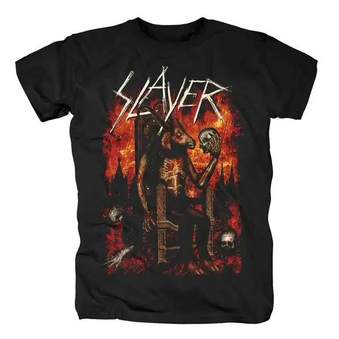 SLAYER T-shirt imprimé hommes surdimensionné Y2k rétro rue Hip Hop T-Shirt coton ample Harajuku haut