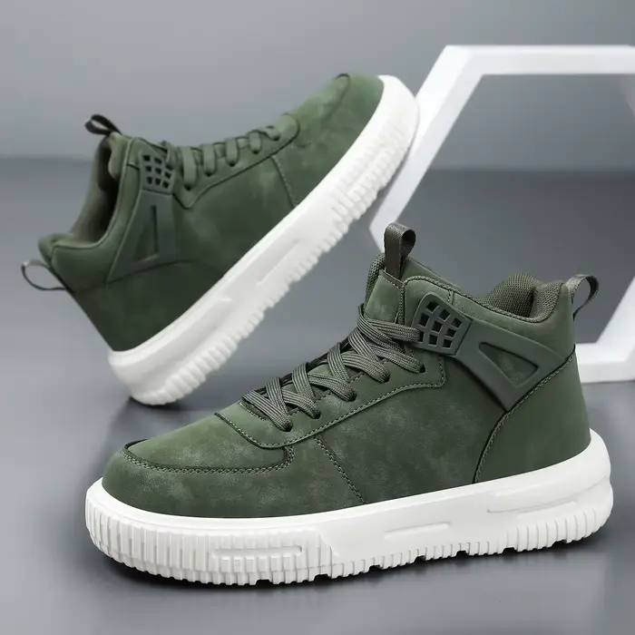Baskets montantes vertes pour hommes
