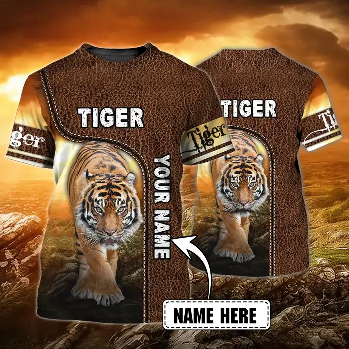 PLstar Cosmos Animal tigre nom personnalisé 3D imprimé été hommes T-shirt Harajuku décontracté unisexe à manches courtes hauts DW74
