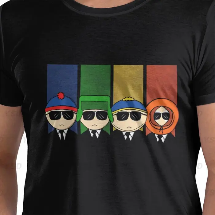 S-southpark Theme Breaking Park T-shirt de sport moulant en coton pour hommes