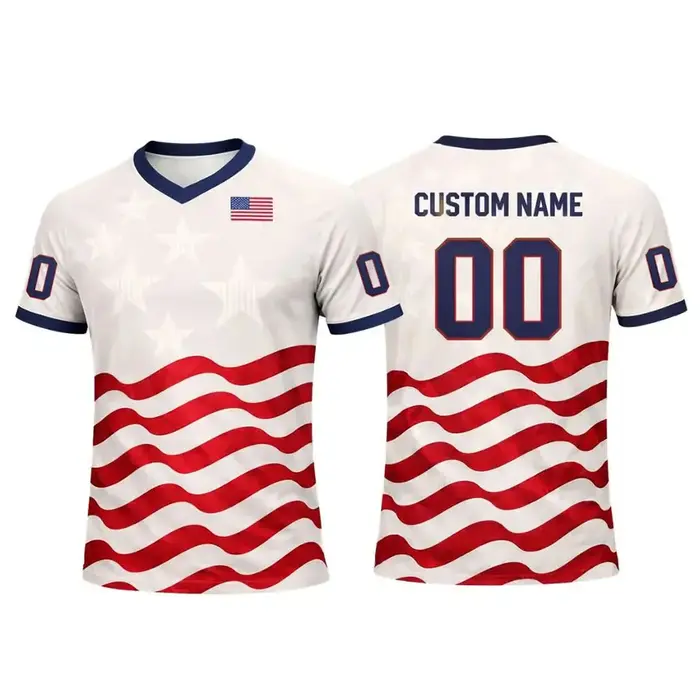 T-shirt de football américain personnalisable avec nom et numéro, design graphique tendance, unisexe