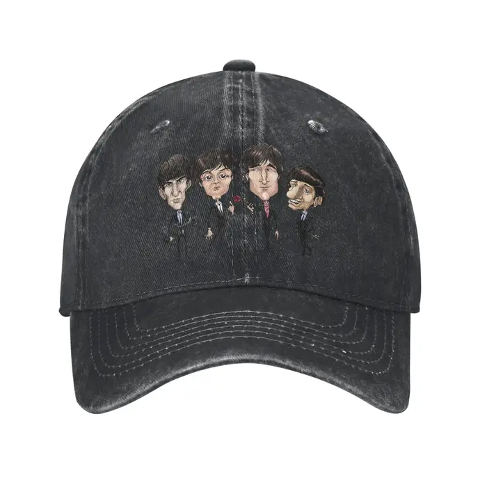 Casquettes de baseball décontractées style Beatles pour hommes et femmes, effet vieilli et délavé, p