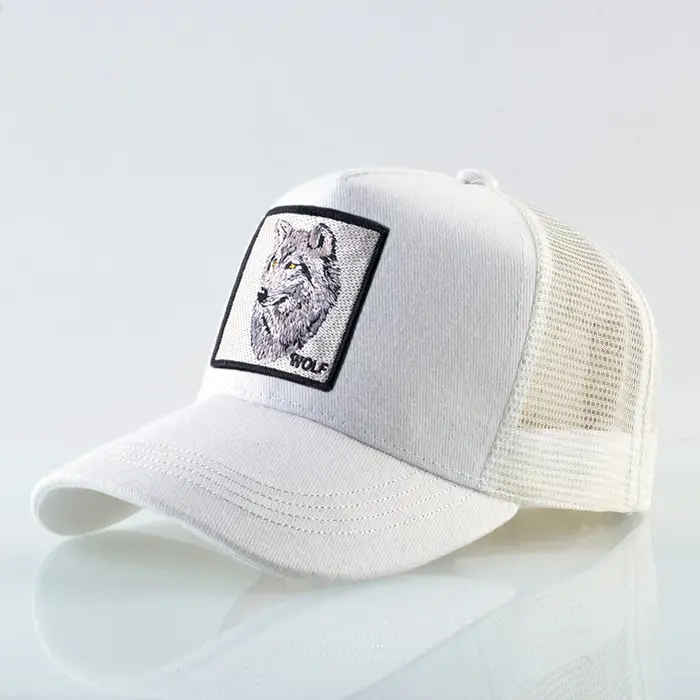 Casquette de Baseball à la mode avec Patch de loup brodé, casquette de camionneur Hip Hop pour homme