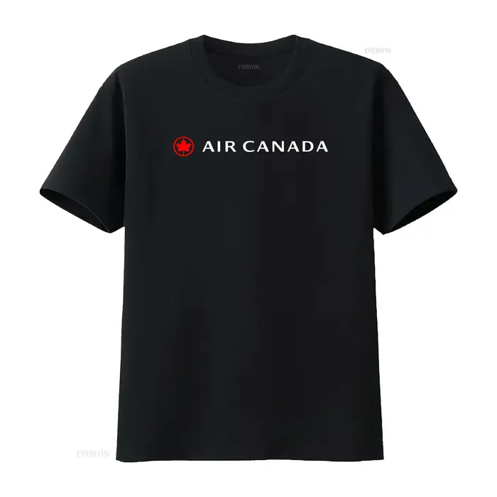 T-shirt avec logo Air Canada Airlines en noir, gris, blanc, bleu marine, rouge, bleu clair, tailles 