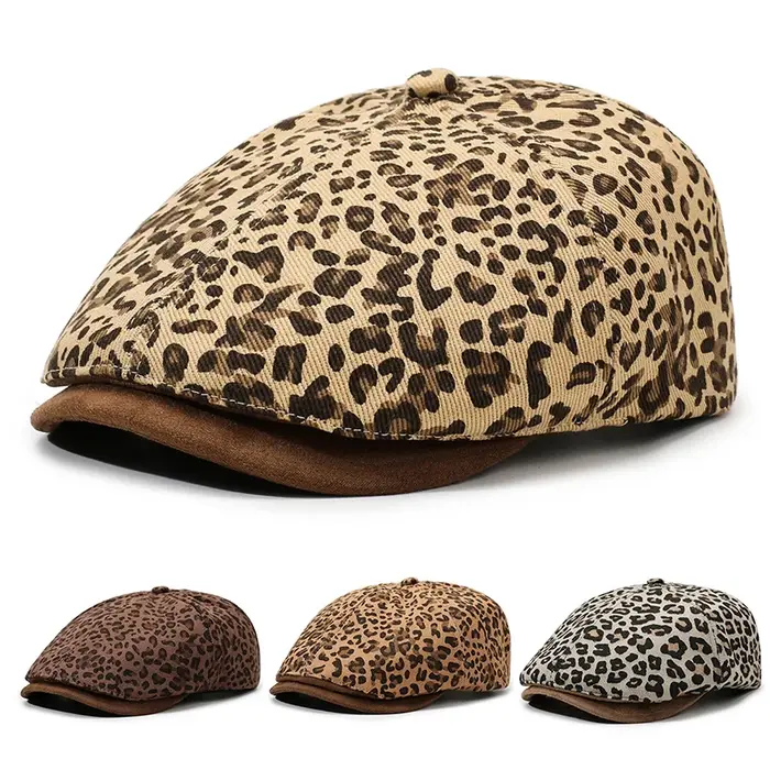Casquette Newsboy imprimé léopard – Nouveau style pour le printemps et l'automne