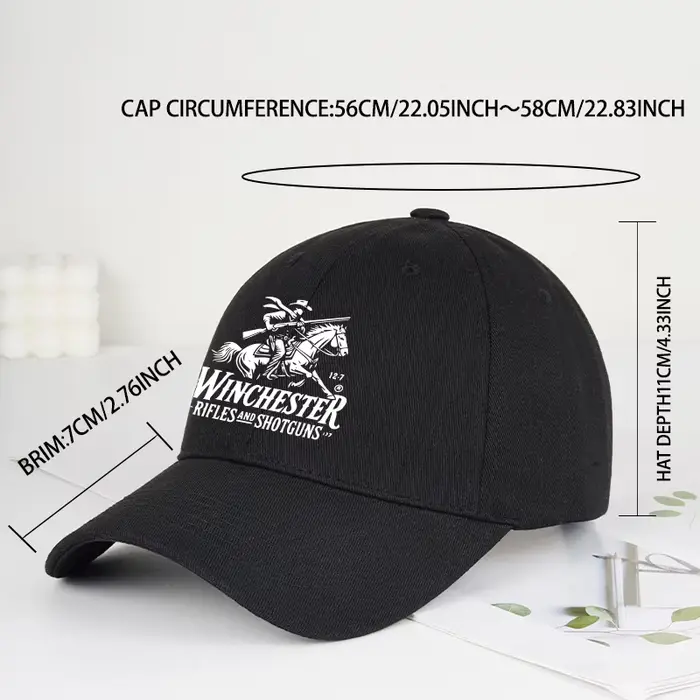 Casquette de baseball souple avec logo Winchester Cowboy imprimé