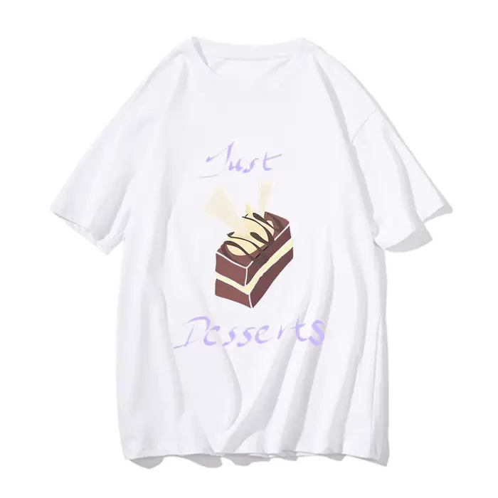 T-shirt Humoristique Just Dessert pour Homme et Femme, à Manches Courtes, en Coton, Confortable, Col