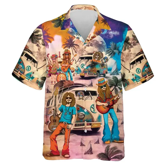 Chemises de plage Hiphelicopter Music Graphic pour hommes