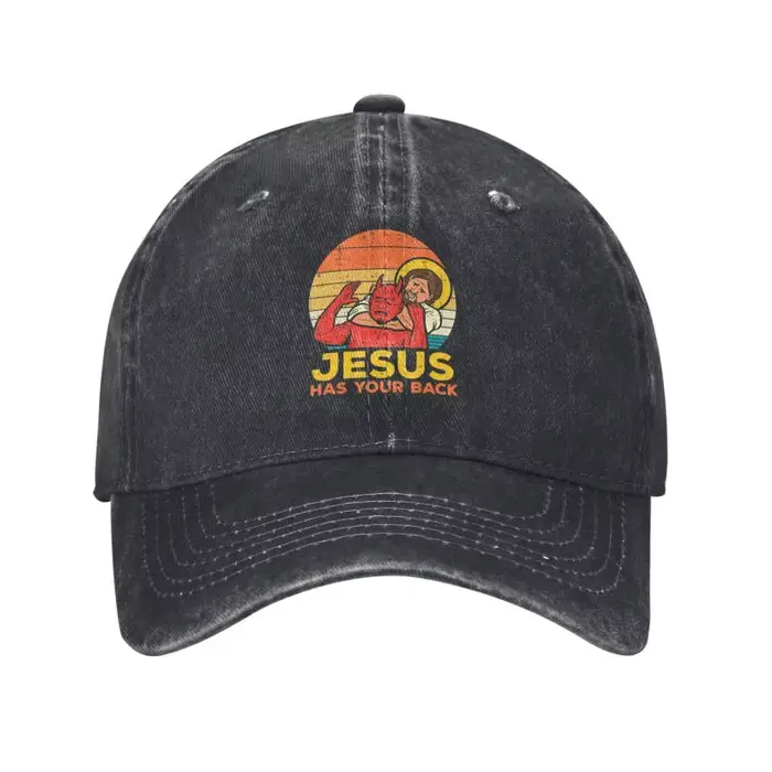Jésus a votre dos Jiu Jitsu rétro chrétien casquette de Baseball Vintage coton Denim casquette papa 