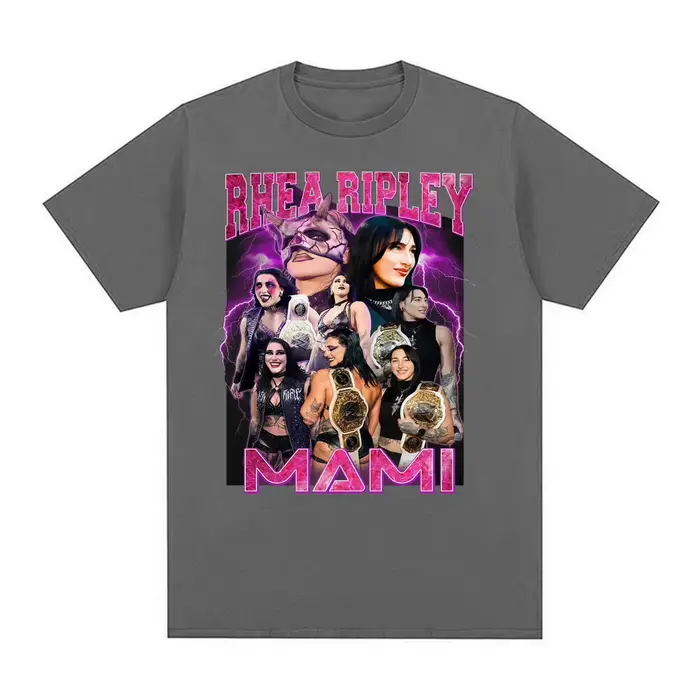 Limité Rhea Ripley Grand Slam 90s Vintage graphique t-shirts hommes femmes mode gothique tendance T-shirt décontracté