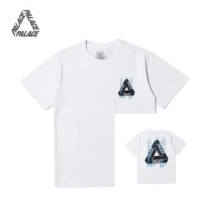 PALACE marque à la mode européenne et américaine imprimé pur coton hommes et femmes T-shirt décontra