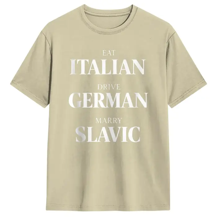 T-shirts pour hommes avec humorisme italien, allemand, slavique, en coton 100%, vintage, à manches c