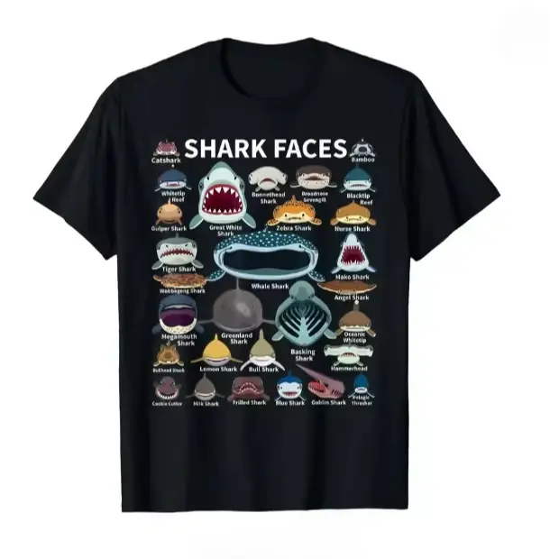 Visages de requin de toutes sortes T-shirt le céphalopode poulpe calmar
