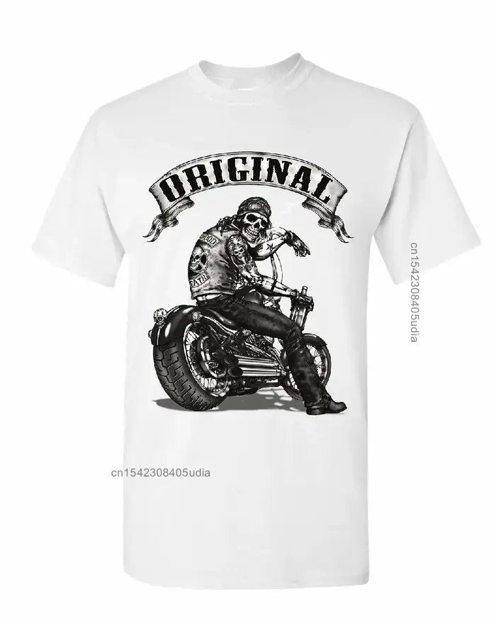 Original motard crâne T-Shirts Ride Or Die Route 66 moto Mc nouveau t-shirt hommes été Design