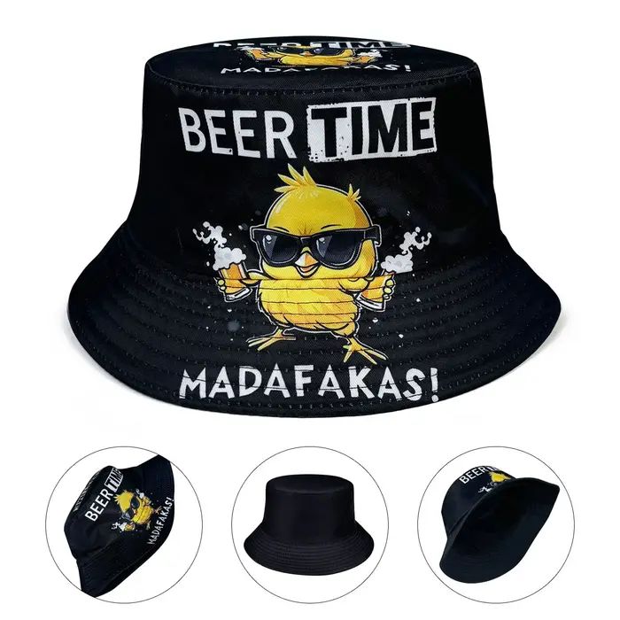 Cool Duck'Beer Time' Chapeau de pêcheur graphique 3D