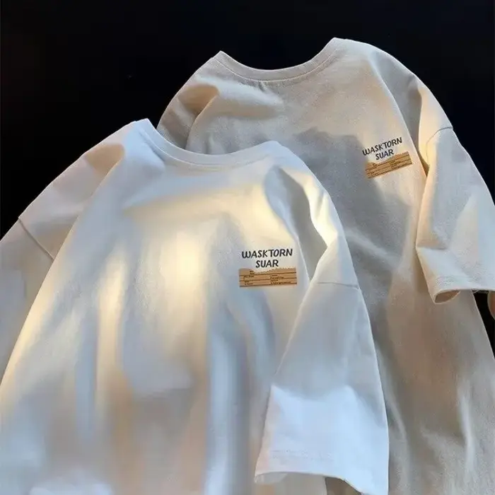 M-8XL Hommes Surdimensionné T-shirt Décontracté Lâche style américain simple lettre notes Impression