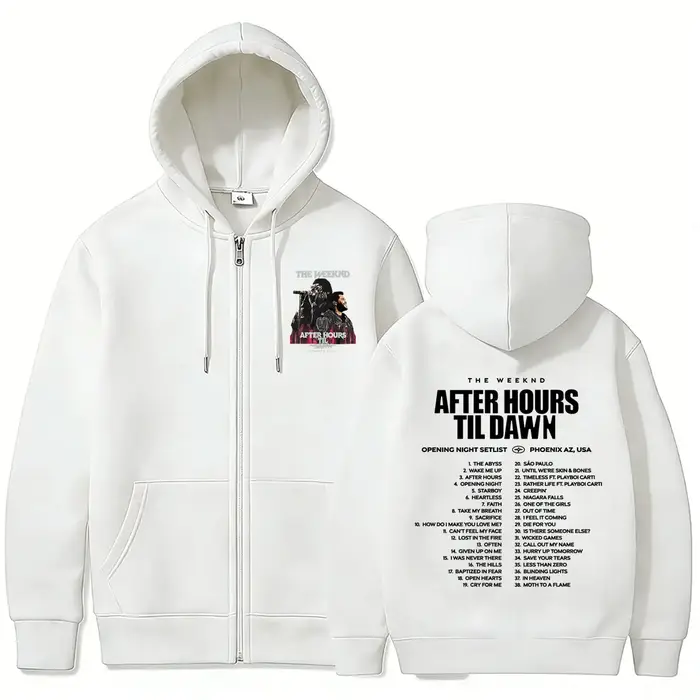 Sweat à capuche zippé Rapper The Weeknd avec Playboi Carti After Hours Til Dawn Tour 2026 pour hommes et femmes