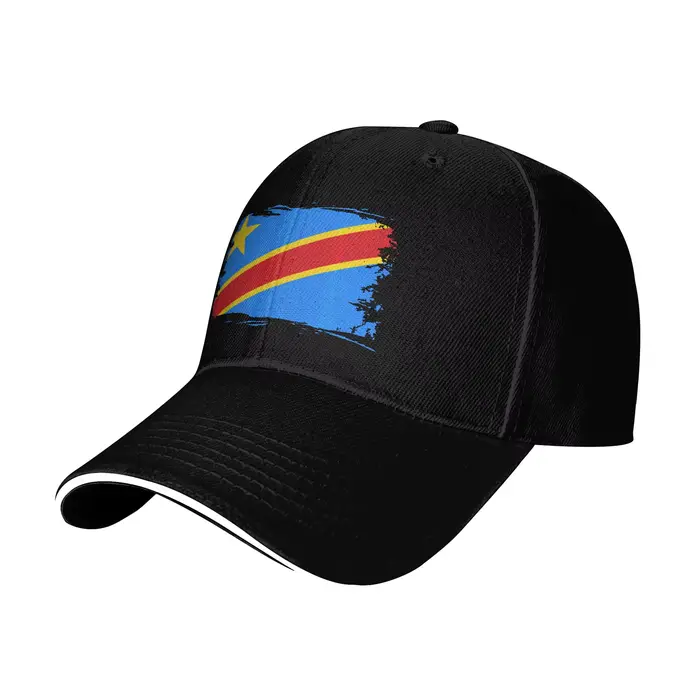 Casquette de baseball décontractée vintage avec drapeau du Congo (République démocratique