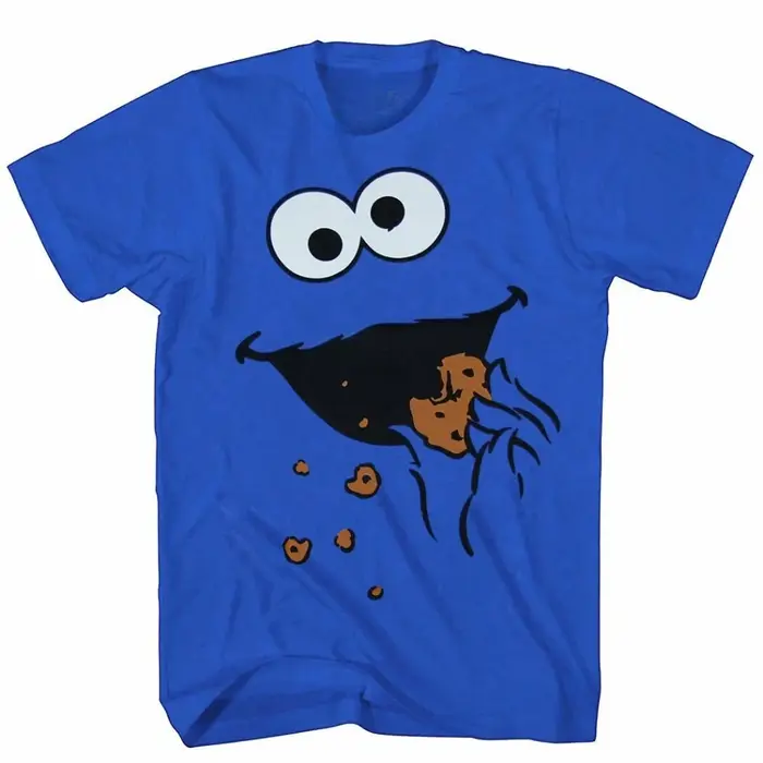 T-shirt unisexe décontracté et tendance pour homme, motif Monstre des biscuits de Sesame Street, nou