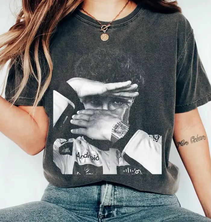T-shirt unisexe Lando Norris - McLaren graphique vintage 2026 pour homme, col rond, 100 % coton, man