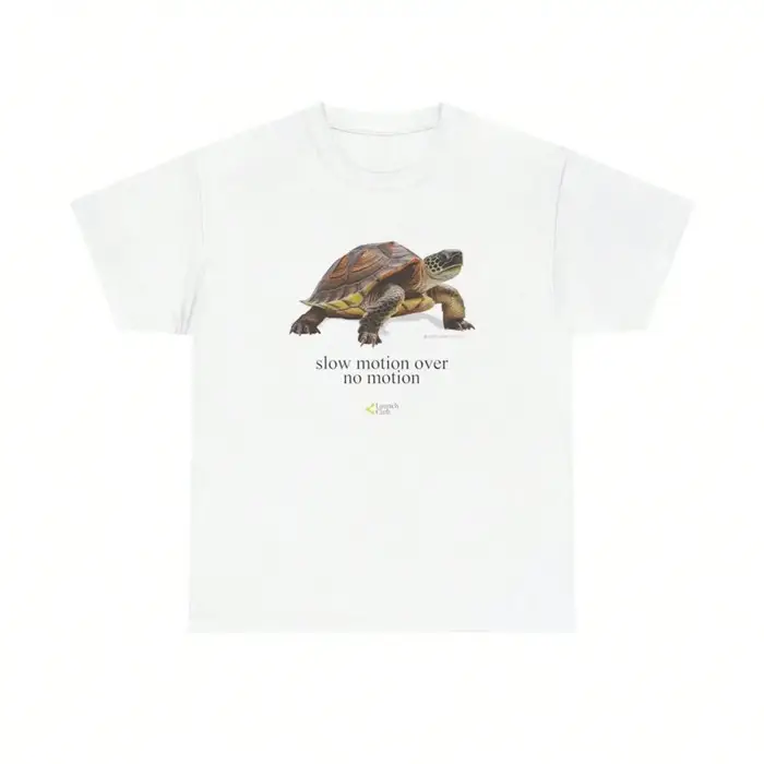 T-shirt décontracté rétro imprimé tortue en mouvement lent avec motif graphique vintage pour femme, 